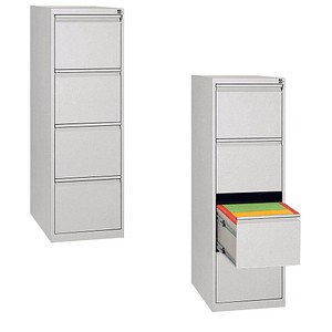 Gürkan Hängeregistraturschrank lichtgrau mit 4 Schubladen 40,0 x 62,0 x 132,0 cm