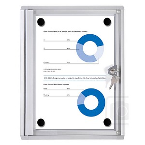 Showdown® Displays Schaukasten Economy XS silber 1x DIN A4