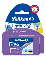 PELIKAN Tintenschreiber-Patronen "griffix", Blisterkarte Farbe: blau (960575)