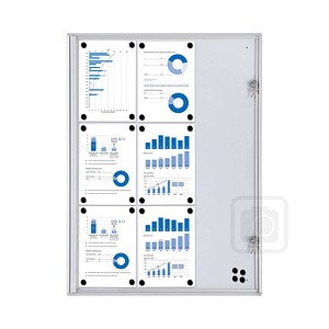 Showdown® Displays Schaukasten Economy XS silber 9x DIN A4