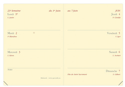 QUO VADIS Agenda de poche MINIWEEK, 2025, Marlow bordeaux