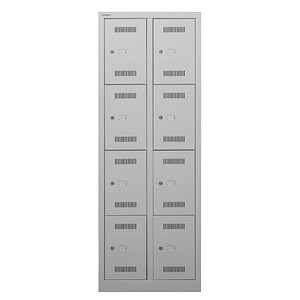 BISLEY Schließfachschrank MonoBloc ML06D4 lichtgrau ML06D4645, 8 Schließfächer 61,0 x 50,0 x 170,0 cm
