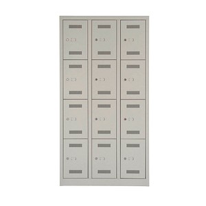 BISLEY Schließfachschrank MonoBloc ML09T4 lichtgrau ML09T4645, 12 Schließfächer 90,0 x 50,0 x 170,0 cm