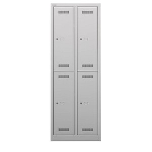 BISLEY Schließfachschrank MonoBloc ML06D2 lichtgrau ML06D2645, 4 Schließfächer 61,0 x 50,0 x 170,0 cm