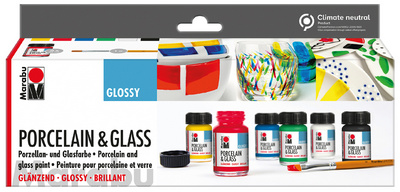 Marabu Farbe "Porcelain & Glass Glossy", Starterset