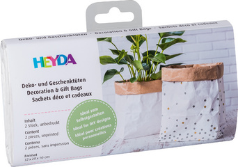 HEYDA Papier Dekobeutel/Geschenktüte, weiß / natur, groß