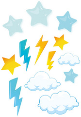 ROTH Bügeldekoration für DIY-Stoffschultüte, Wolkenparadies