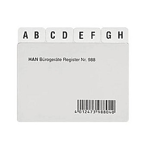 HAN Karteiregister A-Z, PP, A8 quer, transluzent, 12-teilig