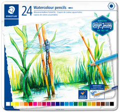 STAEDTLER Aquarellstift Design Journey, 24er Metalletui Sechskantstift,