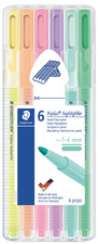 STAEDTLER Textmarker "triplus highlighter", 6er Etui Pastell