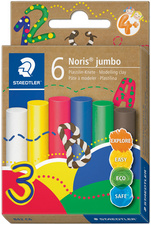 STAEDTLER Plastilin-Knete Noris jumbo, 6 Basisfarben