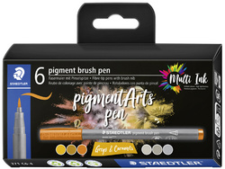 STAEDTLER Fasermaler pigment brush pen "Greys & Caramels"