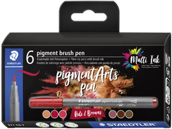 STAEDTLER Fasermaler pigment brush pen "Reds & Browns"