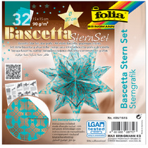 folia Faltblätter Bascetta-Stern, türkis / bedruckt