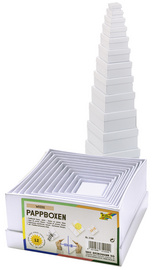 folia Geschenkboxen "Eckig", 12 Stück Größen sortiert, weiß