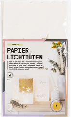 folia Lichtertüten "Sterne", groß, aus Papier, weiß
