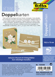 folia Doppelkarten, 105 x 150 mm, 220 g/qm, natronbraun
