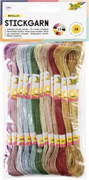 folia Stickgarn "Metallic", 26 Docken à 8 m, farbig sortiert