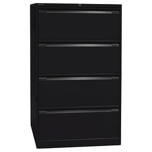 BISLEY Hängeregistraturschrank schwarz mit 4 Schubladen 80,0 x 62,2 x 132,1 cm