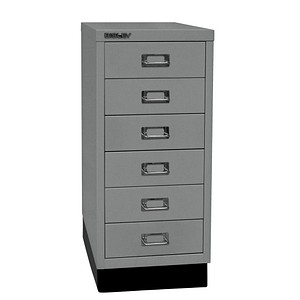 BISLEY MultiDrawer™ L296S Schubladenschrank silber mit 6 Schubladen 27,8 x 38,0 x 67,0 cm