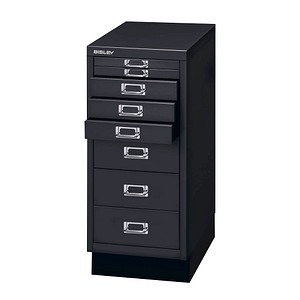 BISLEY MultiDrawer™ L298S Schubladenschrank schwarz mit 8 Schubladen 27,8 x 38,0 x 67,0 cm