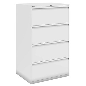 BISLEY DF3 Hängeregistraturschrank reinweiß mit 4 Schubladen 80,0 x 62,2 x 132,1 cm