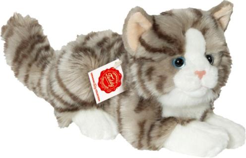 Katze liegend grau, ca. 20cm