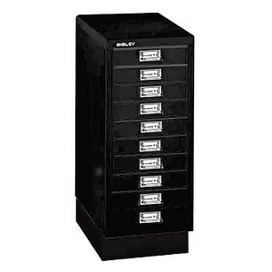 BISLEY MultiDrawer™ L2910S Schubladenschrank schwarz mit 10 Schubladen 27,8 x 38,0 x 67,0 cm