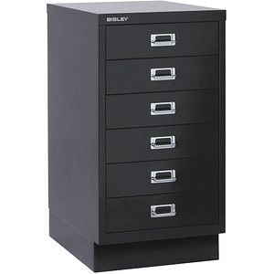 BISLEY MultiDrawer™ L29A36S Schubladenschrank schwarz mit 6 Schubladen 34,9 x 43,2 x 67,0 cm