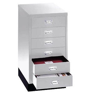 BISLEY MultiDrawer™ L29A36S Schubladenschrank silber mit 6 Schubladen 34,9 x 43,2 x 67,0 cm