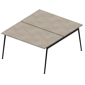 Quadrifoglio Doppelschreibtisch beton rechteckig 4-Fuß-Gestell grau 140,0 x 164,0 cm