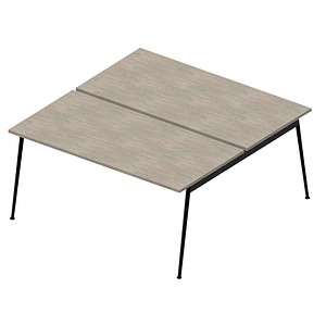 Quadrifoglio Doppelschreibtisch beton rechteckig 4-Fuß-Gestell grau 160,0 x 164,0 cm