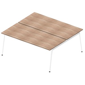 Quadrifoglio Doppelschreibtisch ulme rechteckig 4-Fuß-Gestell weiß 180,0 x 164,0 cm