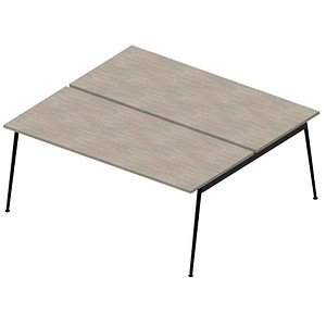 Quadrifoglio Doppelschreibtisch beton rechteckig 4-Fuß-Gestell grau 180,0 x 164,0 cm