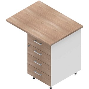 Quadrifoglio Standcontainer weiß, ulme 4 Auszüge 80,0 x 60,0 x 75,0 cm