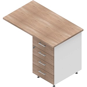 Quadrifoglio Standcontainer weiß, ulme 4 Auszüge 100,0 x 60,0 x 75,0 cm