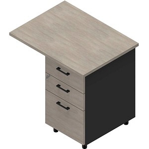 Quadrifoglio Standcontainer dunkelgrau, beton 3 Auszüge 80,0 x 60,0 x 75,0 cm