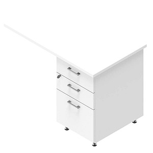 Quadrifoglio Standcontainer weiß 3 Auszüge 100,0 x 60,0 x 75,0 cm