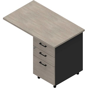 Quadrifoglio Standcontainer dunkelgrau, beton 3 Auszüge 100,0 x 60,0 x 75,0 cm