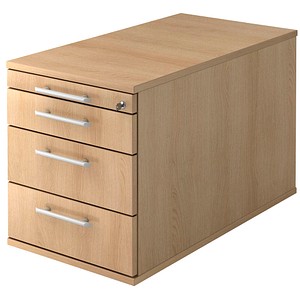 HAMMERBACHER Solid Rollcontainer eiche 4 Auszüge 42,8 x 80,0 x 51,2 cm