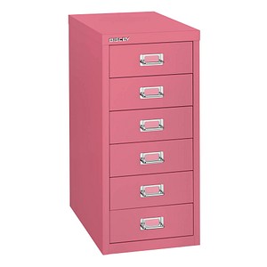 BISLEY MultiDrawer™ L296 Schubladenschrank pink mit 6 Schubladen 27,8 x 38,0 x 59,0 cm