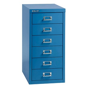 BISLEY MultiDrawer™ L296 Schubladenschrank blau mit 6 Schubladen 27,8 x 38,0 x 59,0 cm