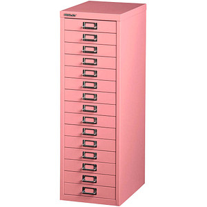 BISLEY MultiDrawer™ L3915 Schubladenschrank pink mit 15 Schubladen 27,8 x 38,0 x 85,7 cm