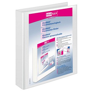 10 VELOFLEX VELODUR Präsentationsringbücher 2-Ringe weiß 4,0 cm DIN A4