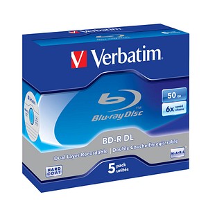 5 Verbatim Blu-ray BD-R 50 GB Double Layer