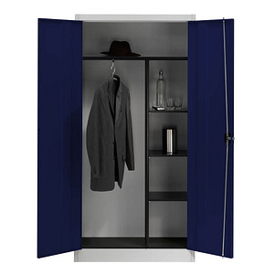 mauser Stahlschrank BF 4K  - 7035/5003 lichtgrau, saphirblau 95,0 x 42,0 x 195,0 cm