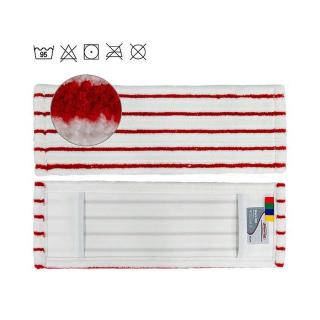 Mikrofaser-Mopp "Shark RED" weiß/rot | 40 cm 2023 Modellwechsel von grau zu rot, extra starke Polyamid-Borstenstreifen, Aufnahme: Tasche