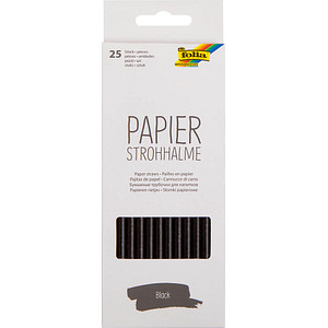 folia Papier-Trinkhalm "BLACK", Länge: 200 mm