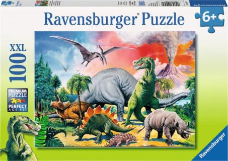 Ravensburger XXL Unter Dinosauriern Puzzle, 100 Teile