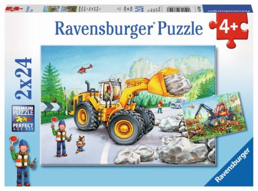 Ravensburger Bagger und Waldtraktor Puzzle 2x 24 Teile
